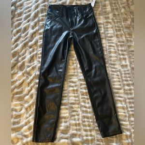 NEW black leather capri pants